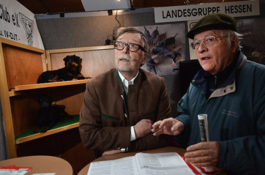 Vierbeiner im Regal: Verschiedene Jagdhundverbände stellen auf der Messe ihre Lieblinge vor...