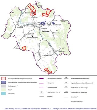 Stein des Anstoßes: die Bürgerinitiative möchte den Flächennutzungsplan des Regierungspräsidiums Gießen verhindern