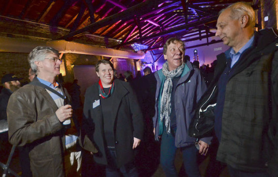 Haben das Festival mit organisiert: Joachim Legatis vom Vogelsbergradio, und Maria Hoyer, Silvia Lucas sowie Norbert Kelbassa von dem Programm "Demokratie leben!"