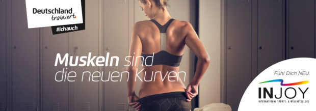 Muskeln sind die neuen Kurven - Das Injoy in Alsfeld wirbt passend zum Sommer mit einem muskelaufbauenden Trainingsprogramm im Rahmen der "Deutschland trainiert"-Kampagne. Foto: injoy/privat