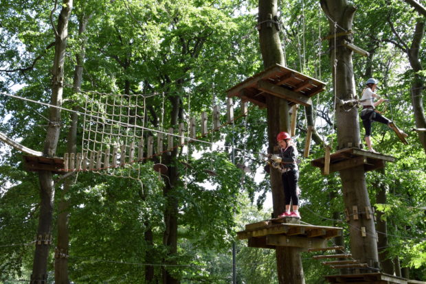 Der Kletterwald bietet viele abwechslungsreiche Pfade.