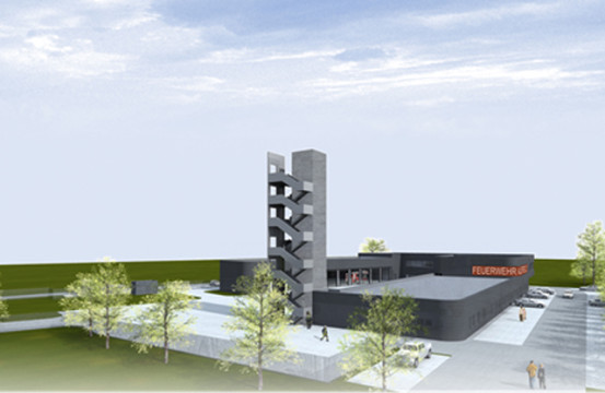 So soll es aussehen: Das neue Zuhause der Alsfelder Feuerwehr: Grafik: Stararchitekten Siegen