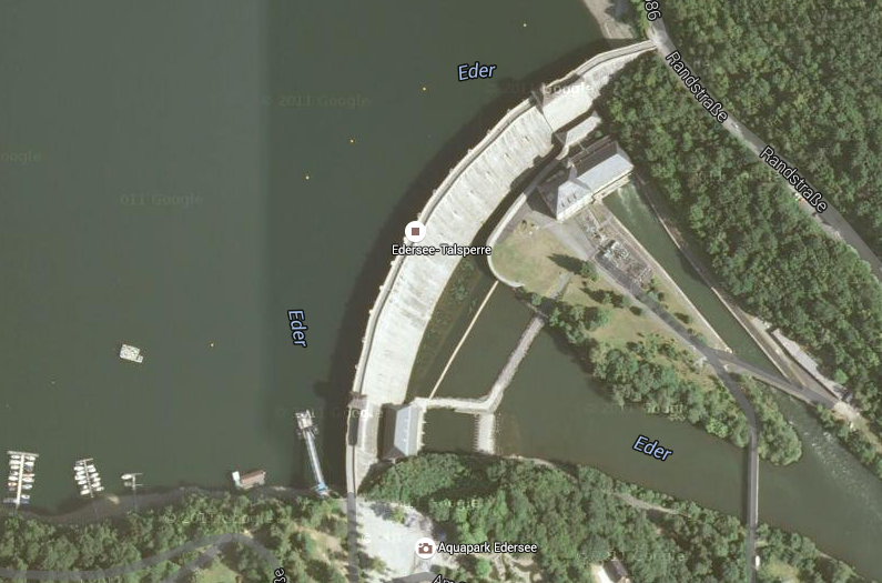 Ort des Unglücks: Der Edersee. Hier ist ein Alsfelder mit seinem Elektroboot gekentert. Kartendaten: Google, DigitalGlobe