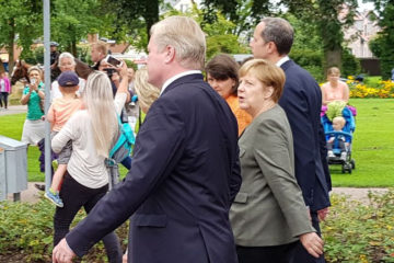 Bundeskanzlerin Angela Merkel bei einem Wahlkampfauftritt 2017 in Norddeutschland.